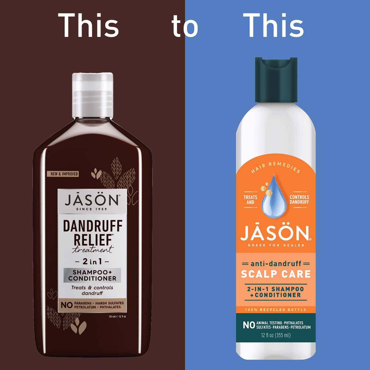 Anti-Dandruff Scalp Care 2 in 1 Shampoo + Conditioner - Jason