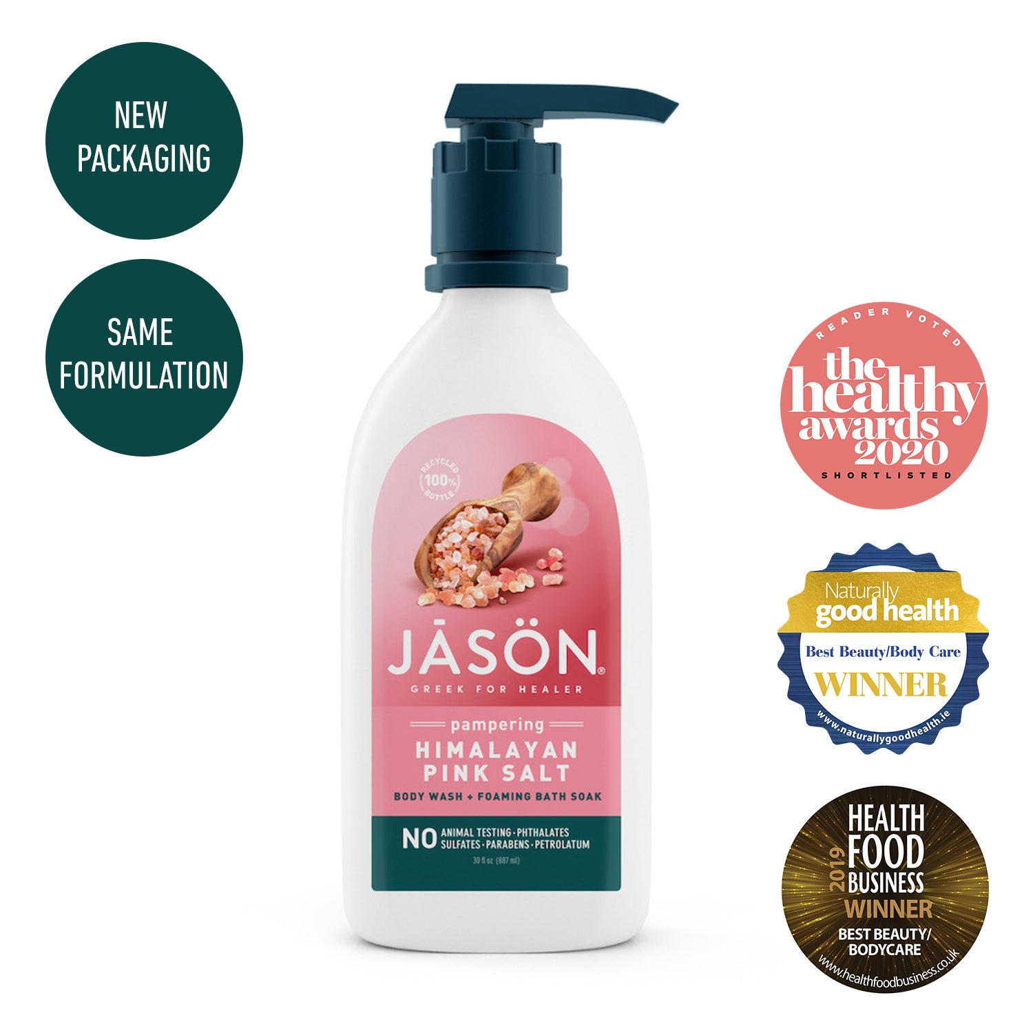 Pampering Himalayan Pink Salt 2-in-1 Foaming Bath Soak & Body Wash - Jason