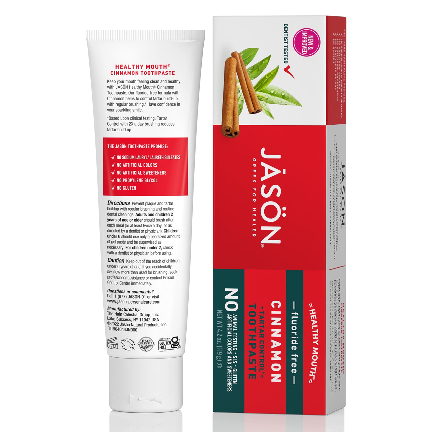 Healthy Mouth® Tartar Control Toothpaste Tea Tree & Cinnamon - Jason