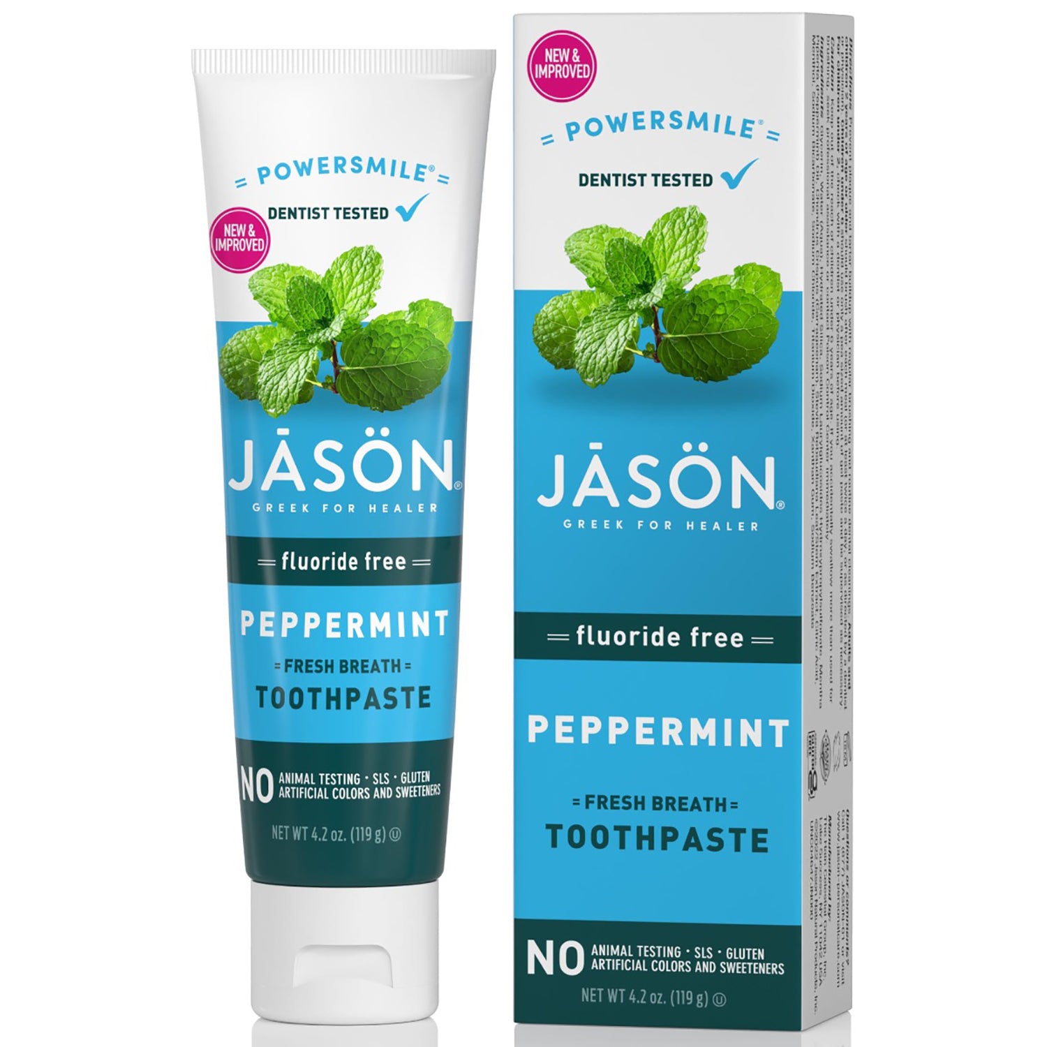 Powersmile Peppermint Fresh Breath Toothpaste Fluoride Free - Jason