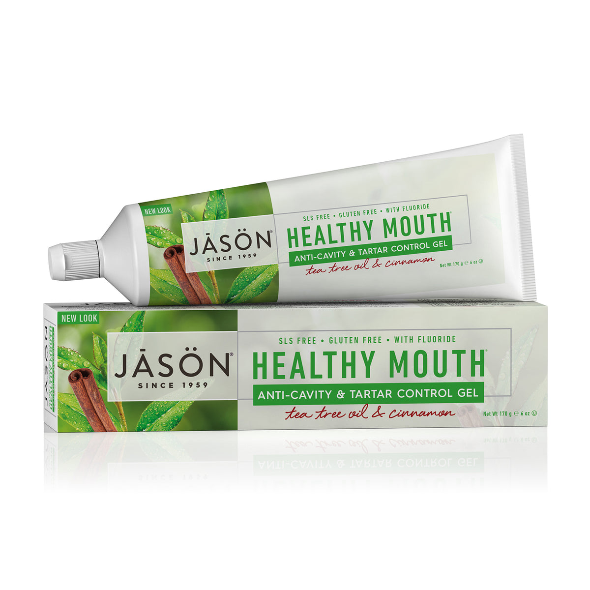 Healthy Mouth® Anti-Cavity & Tartar Control  Tea Tree & Cinnamon - Jason