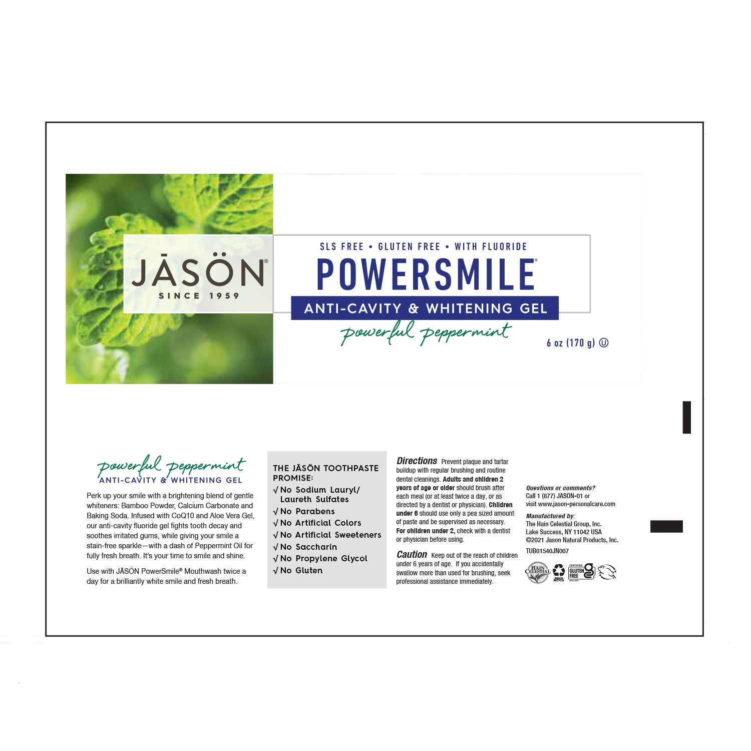 Powersmile® Anti-Cavity & Whitening Gel Powerful Peppermint - Jason