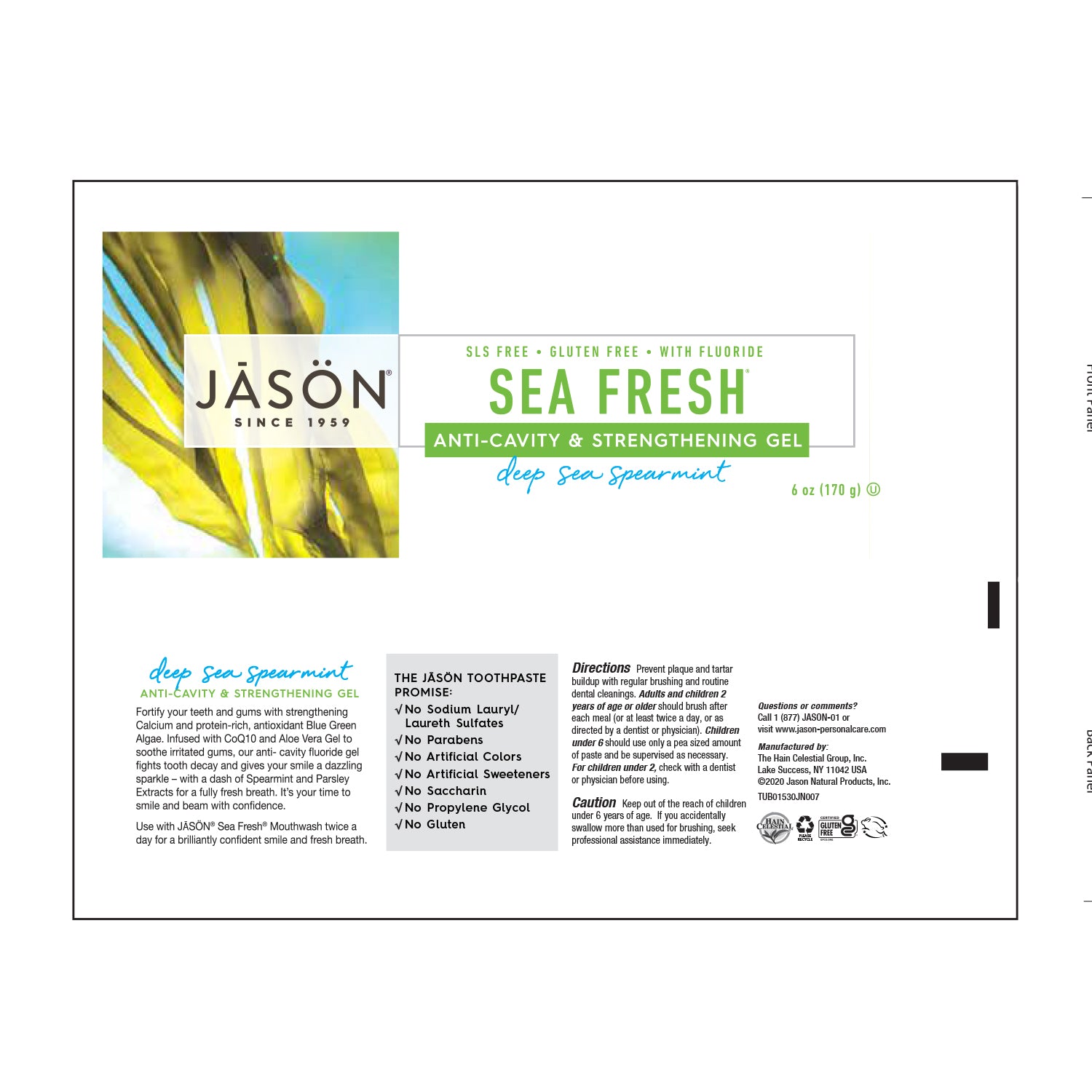 Sea Fresh® Anti-Cavity & Strengthening Gel - Deep Sea Spearmint - Jason