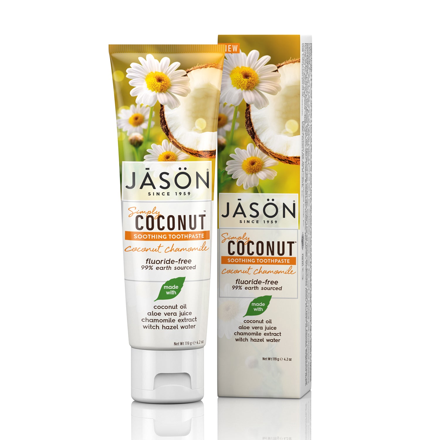 Simply Coconut® Soothing Toothpaste, Coconut Chamomile - Jason