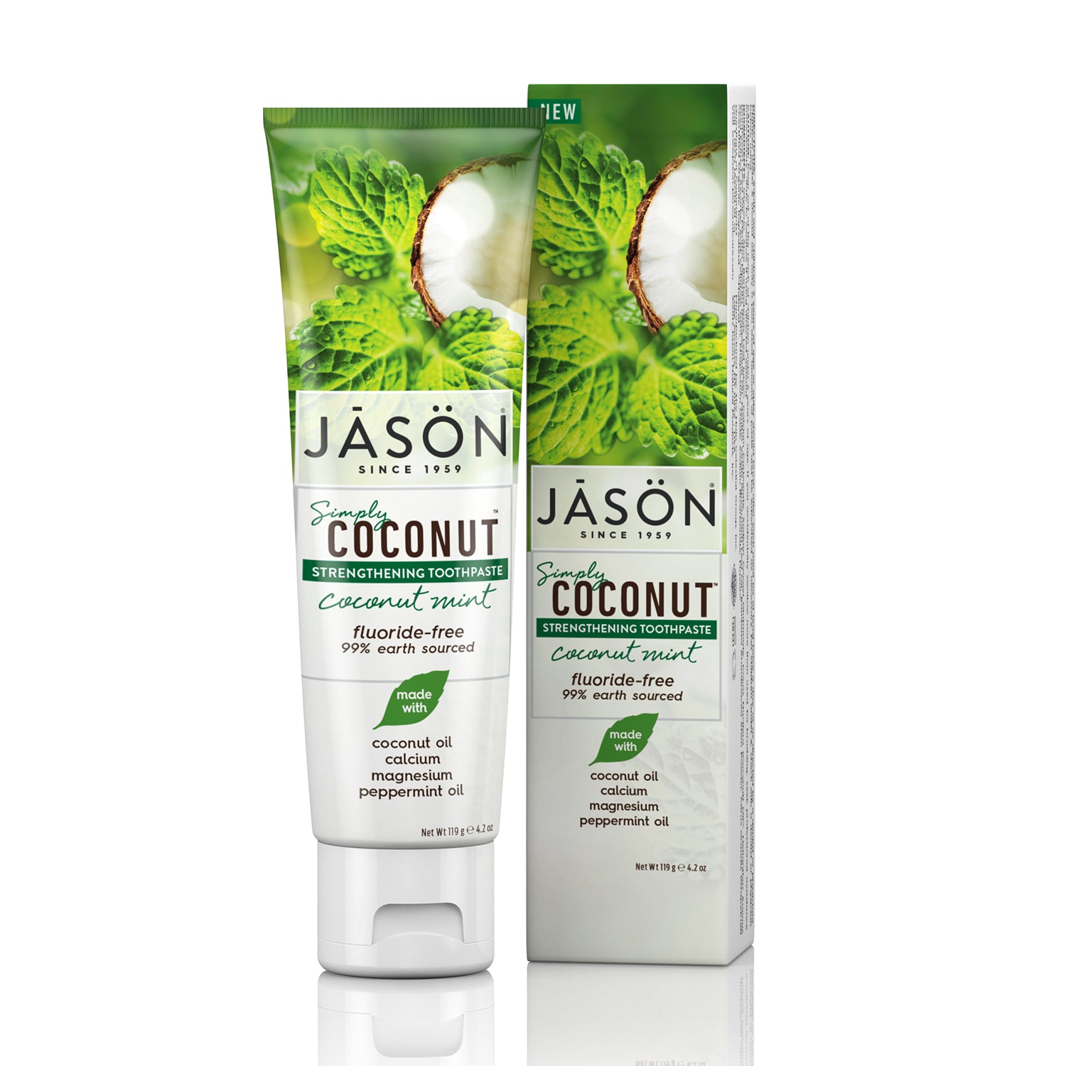 Simply Coconut® Strengthening Toothpaste, Coconut Mint - Jason