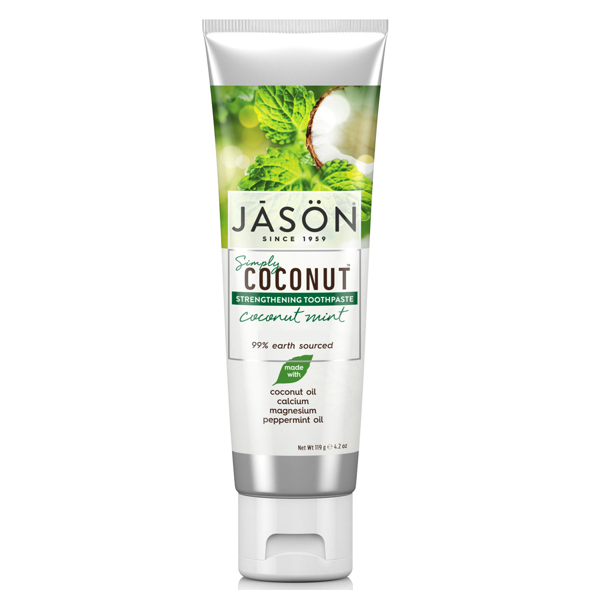 Simply Coconut® Strengthening Toothpaste, Coconut Mint - Jason