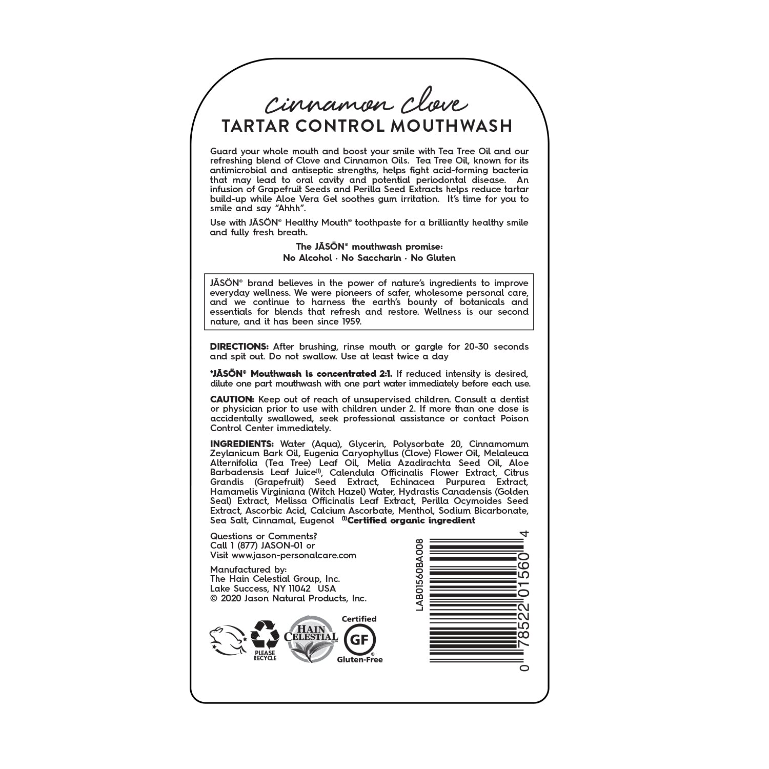 Healthy Mouth® Tartar Control Cinnamon Clove Mouthwash - Jason