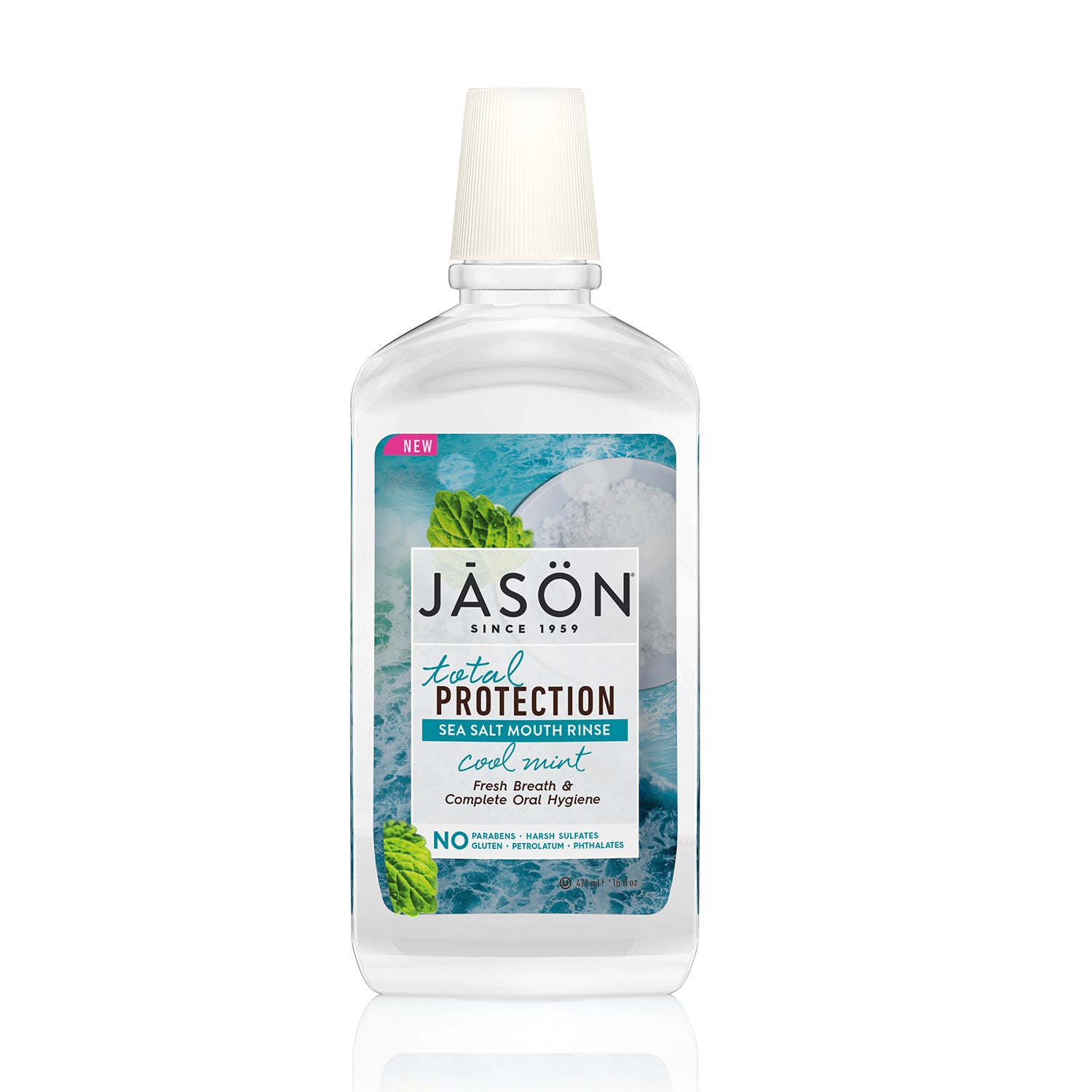 Total Protection Sea Salt Mouth Rinse, Cool Mint - Jason